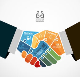 商務團隊合作信息圖矢量素材 高效溝通與協(xié)作的視覺工具